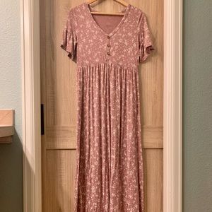 AGlow Pink Floral Maxi Dress